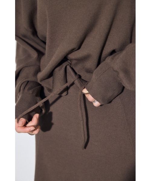 AZUL by moussy(アズールバイマウジー)の「【セットアップ対応】フレアニットロングスカート 春服 冬服 秋服 ニットスカート フレアスカート【身長/骨格別着用画像あり】(スカート・レディース・ブラック/ライトブルー/ブラウン・FREE)」の12枚目の写真