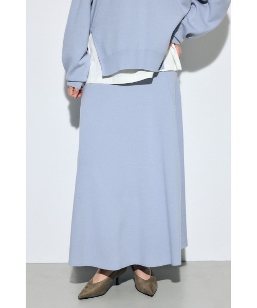 AZUL by moussy(アズールバイマウジー)の「【セットアップ対応】フレアニットロングスカート 春服 冬服 秋服 ニットスカート フレアスカート【身長/骨格別着用画像あり】(スカート・レディース・ブラック/ライトブルー/ブラウン・FREE)」の13枚目の写真