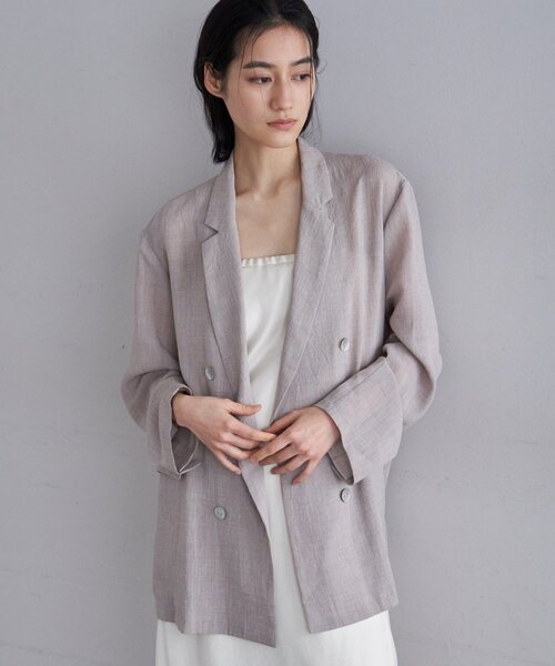 SHENERY（シーナリー）の「シアーウォッシャブルジャケット（テーラードジャケット・レディース・オフホワイト/ブラック/ベージュ・38/36）」の3枚目の写真