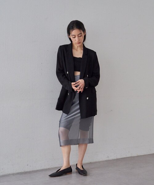 SHENERY（シーナリー）の「シアーウォッシャブルジャケット（テーラードジャケット・レディース・オフホワイト/ブラック/ベージュ・38/36）」の6枚目の写真