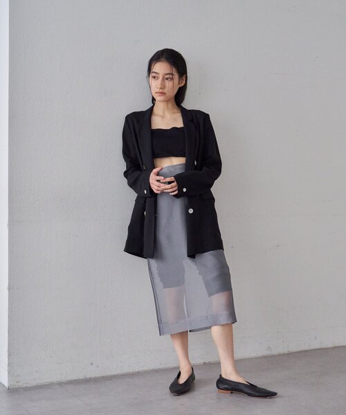 SHENERY（シーナリー）の「シアーウォッシャブルジャケット（テーラードジャケット・レディース・オフホワイト/ブラック/ベージュ・38/36）」の7枚目の写真