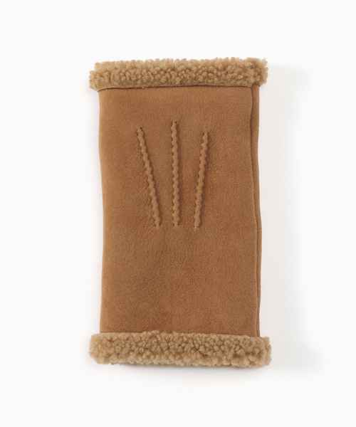 EDIFICE（エディフィス）の「MARIO PORTLANO(マリオポートラーノ）別注 Shearling Fingerless Glove（手袋・メンズ・ブラック/レッド/グリーン/ベージュ・23）」の5枚目の写真