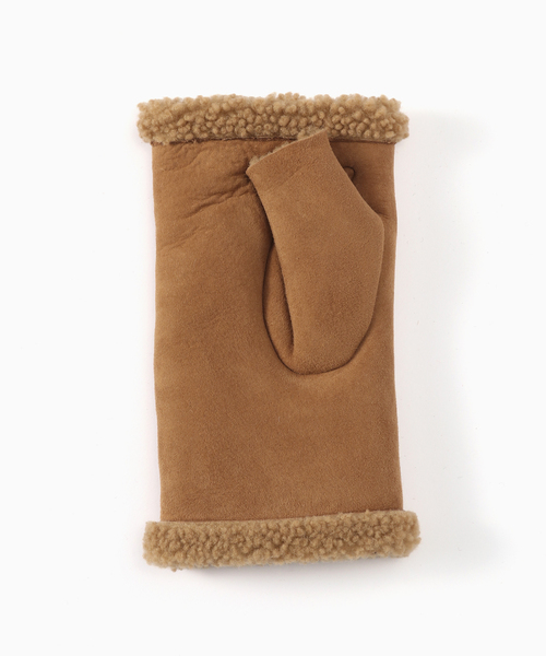 EDIFICE（エディフィス）の「MARIO PORTLANO(マリオポートラーノ）別注 Shearling Fingerless Glove（手袋・メンズ・ブラック/レッド/グリーン/ベージュ・23）」の6枚目の写真