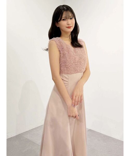 MERCURYDUO（マーキュリーデュオ）の「チュールフリルドッキングサテンワンピース（ドレス・レディース・ブルー/ピンク・MEDIUM/SMALL）」の8枚目の写真