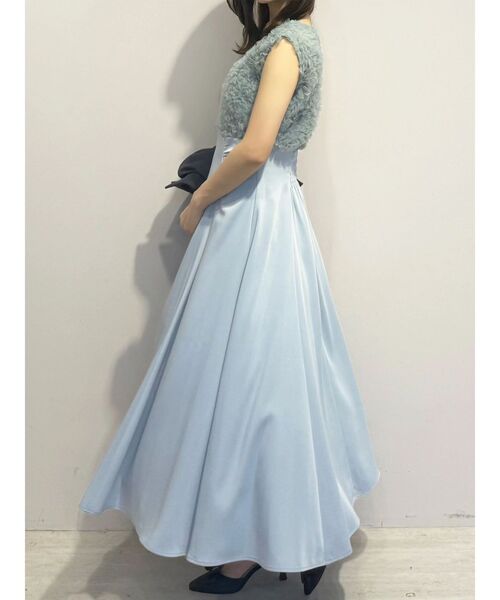 MERCURYDUO（マーキュリーデュオ）の「チュールフリルドッキングサテンワンピース（ドレス・レディース・ブルー/ピンク・MEDIUM/SMALL）」の13枚目の写真