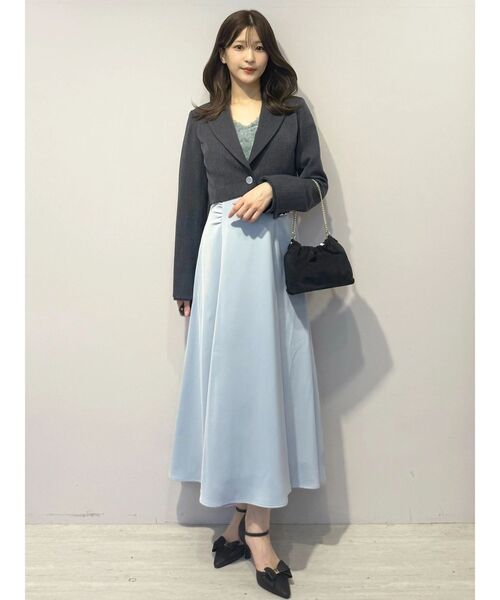 MERCURYDUO（マーキュリーデュオ）の「チュールフリルドッキングサテンワンピース（ドレス・レディース・ブルー/ピンク・MEDIUM/SMALL）」の15枚目の写真