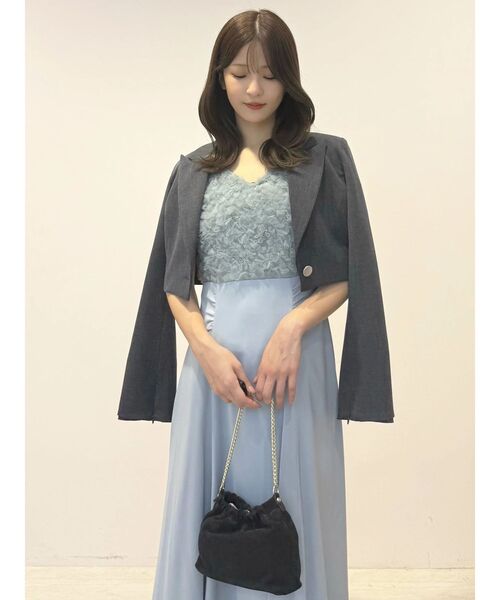 MERCURYDUO（マーキュリーデュオ）の「チュールフリルドッキングサテンワンピース（ドレス・レディース・ブルー/ピンク・MEDIUM/SMALL）」の16枚目の写真