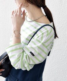 Le minor:〈洗濯機可能〉ボーダー ロング スリーブ TEE