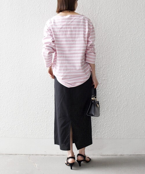 Le minor:〈洗濯機可能〉ボーダー ロング スリーブ TEE（Tシャツ