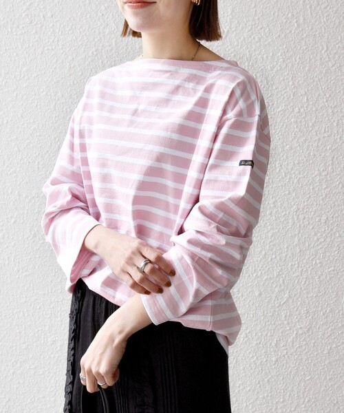 Le Minor（ルミノア）の「Le minor:〈洗濯機可能〉ボーダー ロング スリーブ TEE（Tシャツ/カットソー・レディース・ライトブルー/ピンク/ライトグリーン・ONE SIZE）」の6枚目の写真