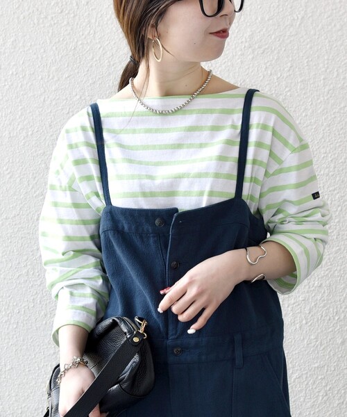 Le Minor（ルミノア）の「Le minor:〈洗濯機可能〉ボーダー ロング スリーブ TEE（Tシャツ/カットソー・レディース・ライトブルー/ピンク/ライトグリーン・ONE SIZE）」の10枚目の写真