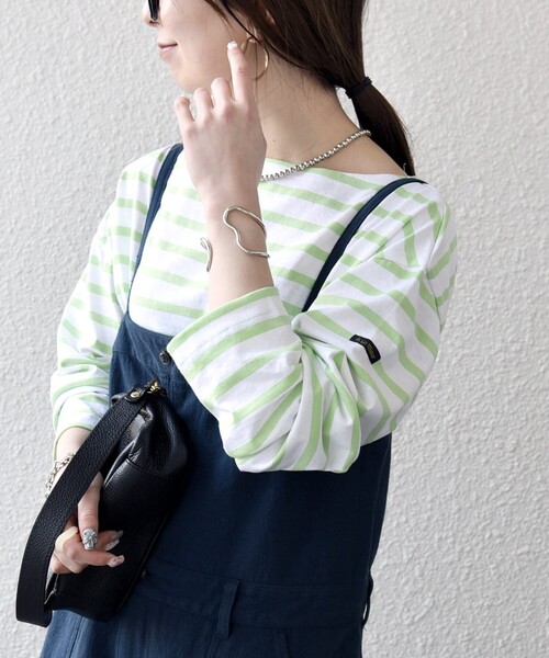 Le Minor（ルミノア）の「Le minor:〈洗濯機可能〉ボーダー ロング スリーブ TEE（Tシャツ/カットソー・レディース・ライトブルー/ピンク/ライトグリーン・ONE SIZE）」の11枚目の写真