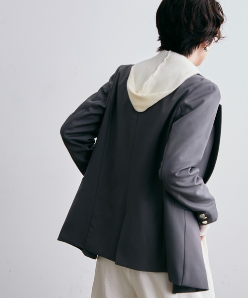 Trish（トリッシュ）の「金ボタンダブルテーラーJK（テーラードジャケット・レディース・グレー・MEDIUM）」の8枚目の写真