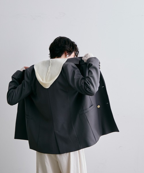 Trish（トリッシュ）の「金ボタンダブルテーラーJK（テーラードジャケット・レディース・グレー・MEDIUM）」の10枚目の写真