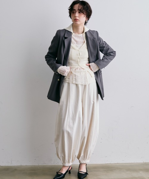 Trish（トリッシュ）の「金ボタンダブルテーラーJK（テーラードジャケット・レディース・グレー・MEDIUM）」の16枚目の写真