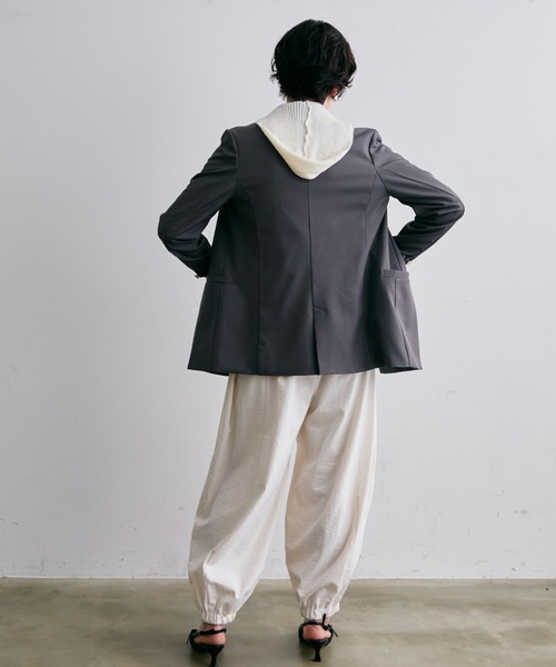 Trish（トリッシュ）の「金ボタンダブルテーラーJK（テーラードジャケット・レディース・グレー・MEDIUM）」の13枚目の写真