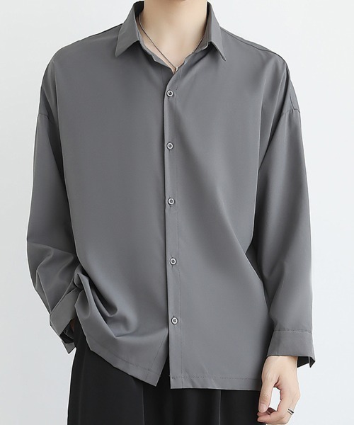KELVIN(ケルヴァン)の「Minimal Design Relax Fit Shirt ミニマルデザイン リラックスフィットシャツ(シャツ/ブラウス・メンズ・ホワイト/ブラック/グレー・LARGE/MEDIUM)」の1枚目の写真