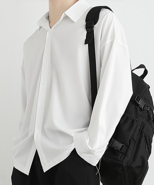 KELVIN(ケルヴァン)の「Minimal Design Relax Fit Shirt ミニマルデザイン リラックスフィットシャツ(シャツ/ブラウス・メンズ・ホワイト/ブラック/グレー・LARGE/MEDIUM)」の2枚目の写真