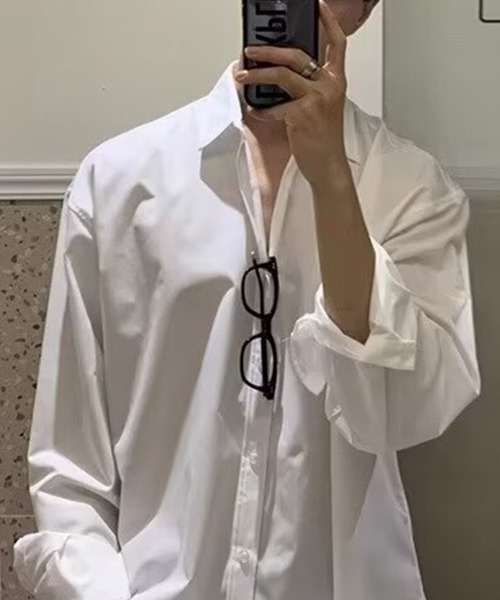 KELVIN(ケルヴァン)の「Minimal Design Relax Fit Shirt ミニマルデザイン リラックスフィットシャツ(シャツ/ブラウス・メンズ・ホワイト/ブラック/グレー・LARGE/MEDIUM)」の7枚目の写真