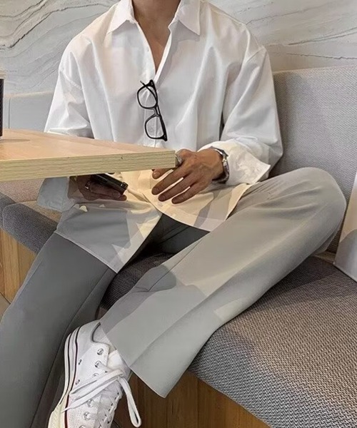 KELVIN(ケルヴァン)の「Minimal Design Relax Fit Shirt ミニマルデザイン リラックスフィットシャツ(シャツ/ブラウス・メンズ・ホワイト/ブラック/グレー・LARGE/MEDIUM)」の9枚目の写真