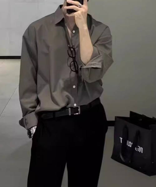 KELVIN(ケルヴァン)の「Minimal Design Relax Fit Shirt ミニマルデザイン リラックスフィットシャツ(シャツ/ブラウス・メンズ・ホワイト/ブラック/グレー・LARGE/MEDIUM)」の12枚目の写真