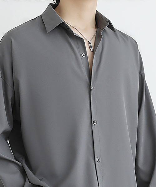 KELVIN(ケルヴァン)の「Minimal Design Relax Fit Shirt ミニマルデザイン リラックスフィットシャツ(シャツ/ブラウス・メンズ・ホワイト/ブラック/グレー・LARGE/MEDIUM)」の14枚目の写真