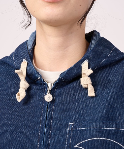 Arnold Palmer（アーノルドパーマー）の「【LOFTAIRDENIM＆DUCK】シェア フードジャケット（デニムジャケット・レディース・ダークインディゴブルー/ベージュ/ブラック・LL/L/M/S/XS）」の19枚目の写真