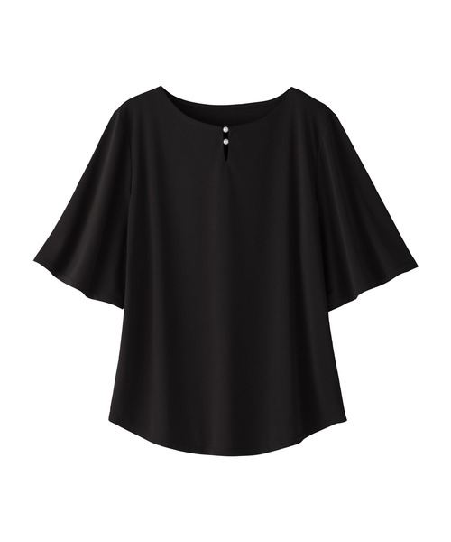 alotta(アロッタ)の「パールデザイン5分袖Tシャツブラウス(シャツ/ブラウス・レディース・グレー/ブラック/ライトブルー/ダークネイビー/ホワイト・M/L/LL)」の18枚目の写真