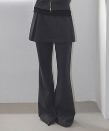 Pintuck Skirt Pants Charcoal