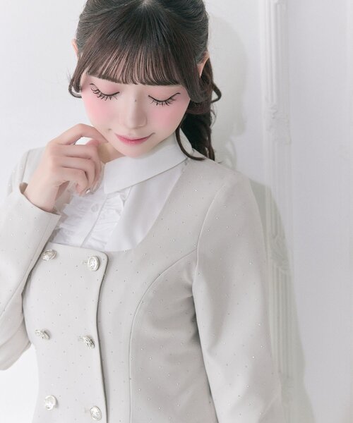 OLIVE des OLIVE（オリーブデオリーブ）の「【Belle Charme】Classical Frill Collar Jacket（ノーカラージャケット・レディース・アイボリー/チャコールグレー/ブラック・FREE）」の21枚目の写真
