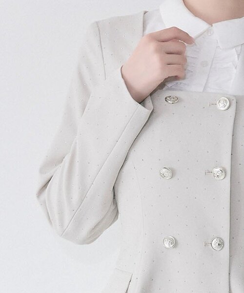 セール】【Belle Charme】Classical Frill Collar Jacket（ノーカラー
