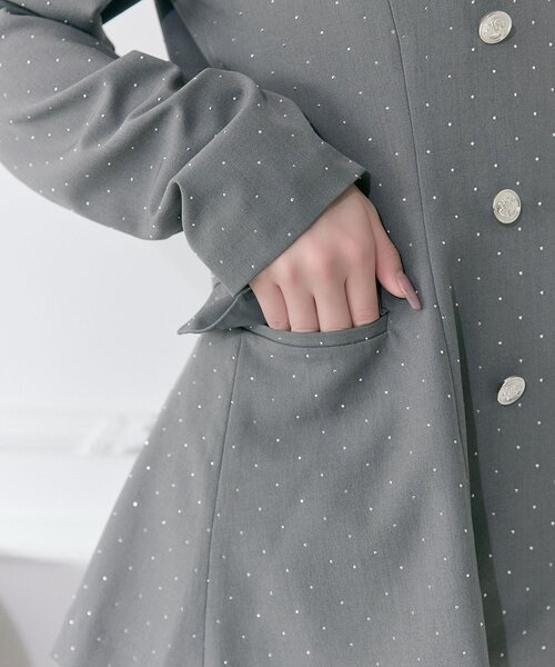 セール】【Belle Charme】Classical Frill Collar Jacket（ノーカラー