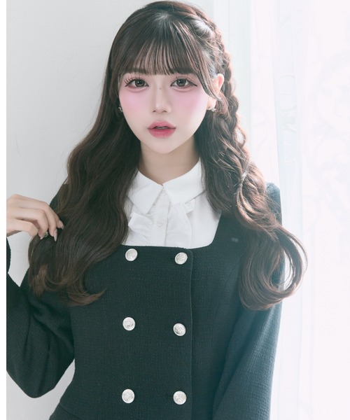 OLIVE des OLIVE（オリーブデオリーブ）の「【Belle Charme】Classical Frill Collar Jacket（ノーカラージャケット・レディース・アイボリー/チャコールグレー/ブラック・FREE）」の4枚目の写真