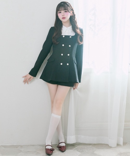 OLIVE des OLIVE（オリーブデオリーブ）の「【Belle Charme】Classical Frill Collar Jacket（ノーカラージャケット・レディース・アイボリー/チャコールグレー/ブラック・FREE）」の5枚目の写真