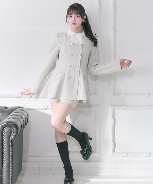 OLIVE des OLIVE（オリーブデオリーブ）の「【Belle Charme】Classical Frill Collar Jacket（ノーカラージャケット・レディース・アイボリー/チャコールグレー/ブラック・FREE）」の6枚目の写真