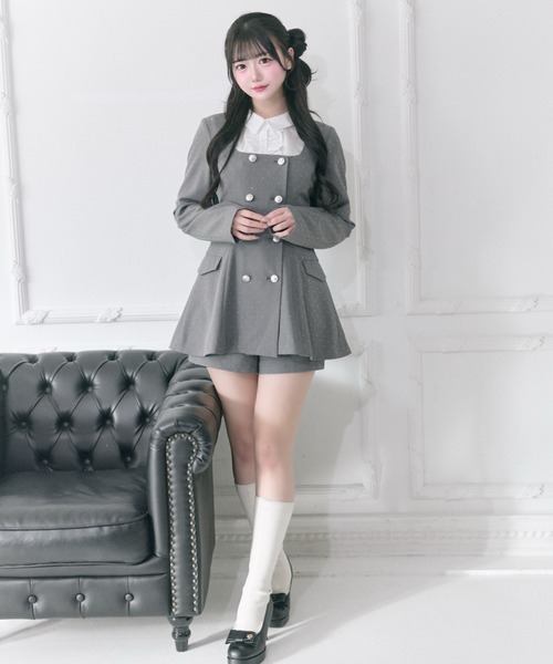 OLIVE des OLIVE（オリーブデオリーブ）の「【Belle Charme】Classical Frill Collar Jacket（ノーカラージャケット・レディース・アイボリー/チャコールグレー/ブラック・FREE）」の8枚目の写真
