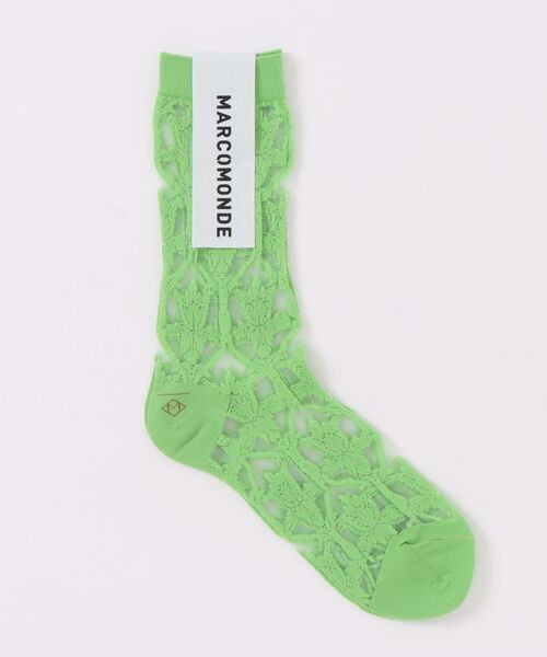 MARCOMONDE（マルコモンド）の「【MARCOMONDE】VENICE pattern 06 SC26-006（ソックス/靴下・レディース・ブラック/ホワイト/ライトグリーン/パープル・FREE）」の4枚目の写真