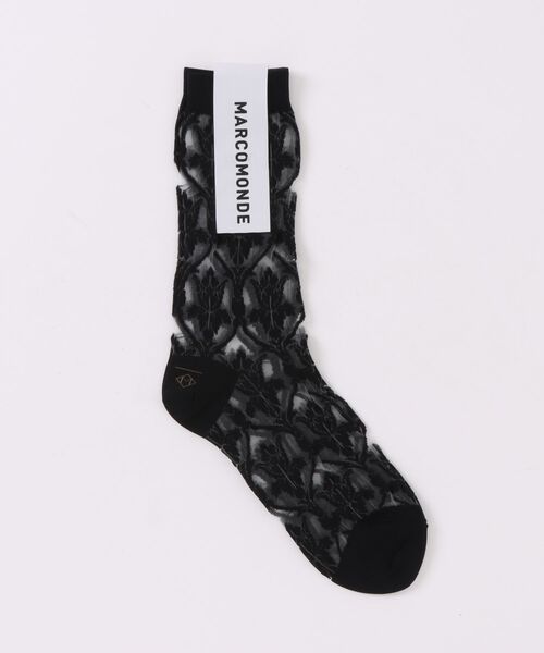 MARCOMONDE（マルコモンド）の「【MARCOMONDE】VENICE pattern 06 SC26-006（ソックス/靴下・レディース・ブラック/ホワイト/ライトグリーン/パープル・FREE）」の3枚目の写真