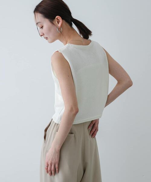 SENSE OF PLACE by URBAN RESEARCH（センスオブプレイスバイアーバンリサーチ）の「『洗濯可』リネンタッチクロップドセーター（ニット/セーター・レディース・イエロー/アイボリー/ネイビー/ブラック・ONE）」の13枚目の写真