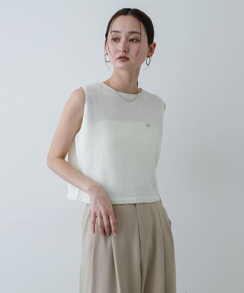 SENSE OF PLACE by URBAN RESEARCH（センスオブプレイスバイアーバンリサーチ）の「『洗濯可』リネンタッチクロップドセーター（ニット/セーター・レディース・イエロー/アイボリー/ネイビー/ブラック・ONE）」の5枚目の写真