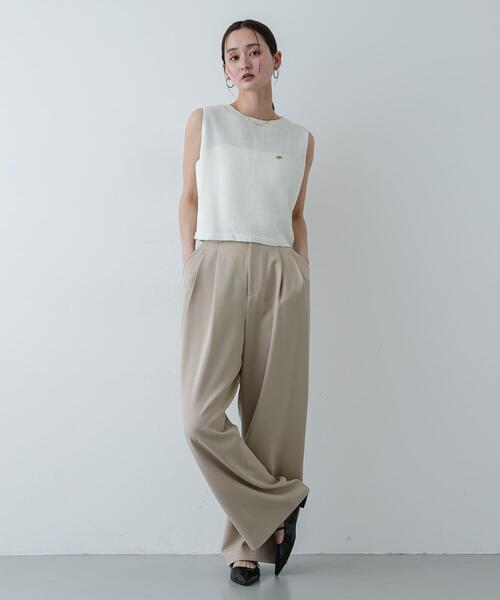 SENSE OF PLACE by URBAN RESEARCH（センスオブプレイスバイアーバンリサーチ）の「『洗濯可』リネンタッチクロップドセーター（ニット/セーター・レディース・イエロー/アイボリー/ネイビー/ブラック・ONE）」の6枚目の写真