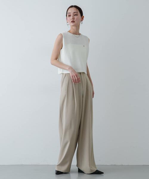 SENSE OF PLACE by URBAN RESEARCH（センスオブプレイスバイアーバンリサーチ）の「『洗濯可』リネンタッチクロップドセーター（ニット/セーター・レディース・イエロー/アイボリー/ネイビー/ブラック・ONE）」の7枚目の写真