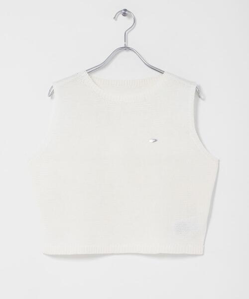 SENSE OF PLACE by URBAN RESEARCH（センスオブプレイスバイアーバンリサーチ）の「『洗濯可』リネンタッチクロップドセーター（ニット/セーター・レディース・イエロー/アイボリー/ネイビー/ブラック・ONE）」の9枚目の写真