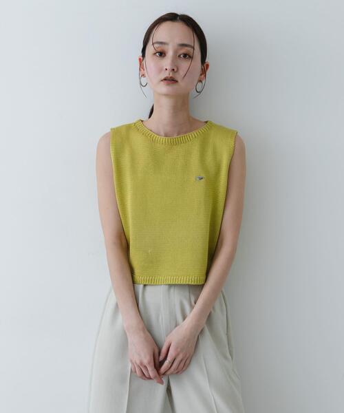 SENSE OF PLACE by URBAN RESEARCH（センスオブプレイスバイアーバンリサーチ）の「『洗濯可』リネンタッチクロップドセーター（ニット/セーター・レディース・イエロー/アイボリー/ネイビー/ブラック・ONE）」の11枚目の写真