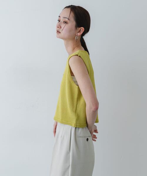 SENSE OF PLACE by URBAN RESEARCH（センスオブプレイスバイアーバンリサーチ）の「『洗濯可』リネンタッチクロップドセーター（ニット/セーター・レディース・イエロー/アイボリー/ネイビー/ブラック・ONE）」の12枚目の写真