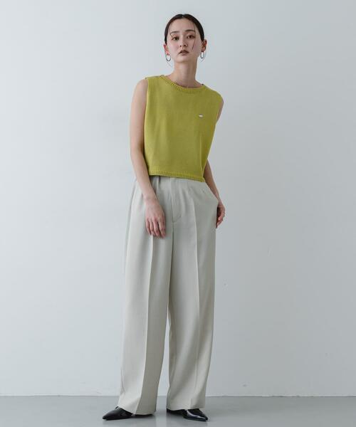 SENSE OF PLACE by URBAN RESEARCH（センスオブプレイスバイアーバンリサーチ）の「『洗濯可』リネンタッチクロップドセーター（ニット/セーター・レディース・イエロー/アイボリー/ネイビー/ブラック・ONE）」の14枚目の写真