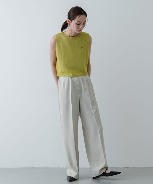 SENSE OF PLACE by URBAN RESEARCH（センスオブプレイスバイアーバンリサーチ）の「『洗濯可』リネンタッチクロップドセーター（ニット/セーター・レディース・イエロー/アイボリー/ネイビー/ブラック・ONE）」の15枚目の写真