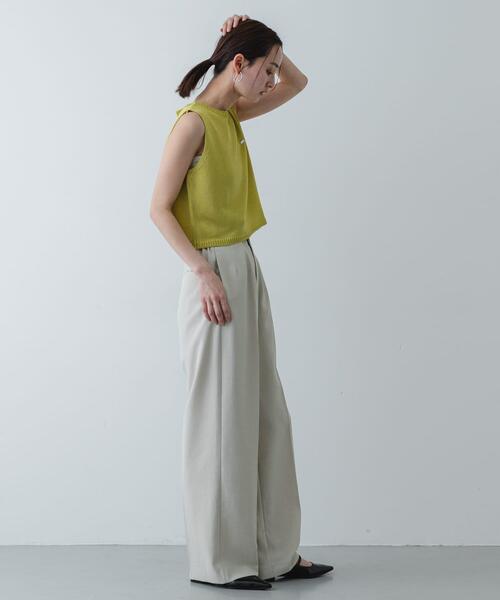 SENSE OF PLACE by URBAN RESEARCH（センスオブプレイスバイアーバンリサーチ）の「『洗濯可』リネンタッチクロップドセーター（ニット/セーター・レディース・イエロー/アイボリー/ネイビー/ブラック・ONE）」の16枚目の写真