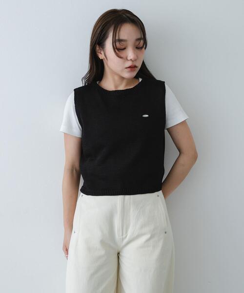 SENSE OF PLACE by URBAN RESEARCH（センスオブプレイスバイアーバンリサーチ）の「『洗濯可』リネンタッチクロップドセーター（ニット/セーター・レディース・イエロー/アイボリー/ネイビー/ブラック・ONE）」の20枚目の写真