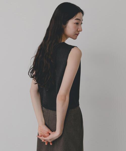 SENSE OF PLACE by URBAN RESEARCH（センスオブプレイスバイアーバンリサーチ）の「『洗濯可』リネンタッチクロップドセーター（ニット/セーター・レディース・イエロー/アイボリー/ネイビー/ブラック・ONE）」の6枚目の写真